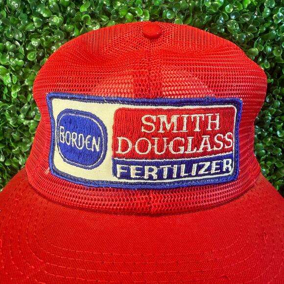 Vintage Borden Smith Douglass Fertilizer All Mesh Snap Back Hat Cap Patch USA - Picture 3 of 11